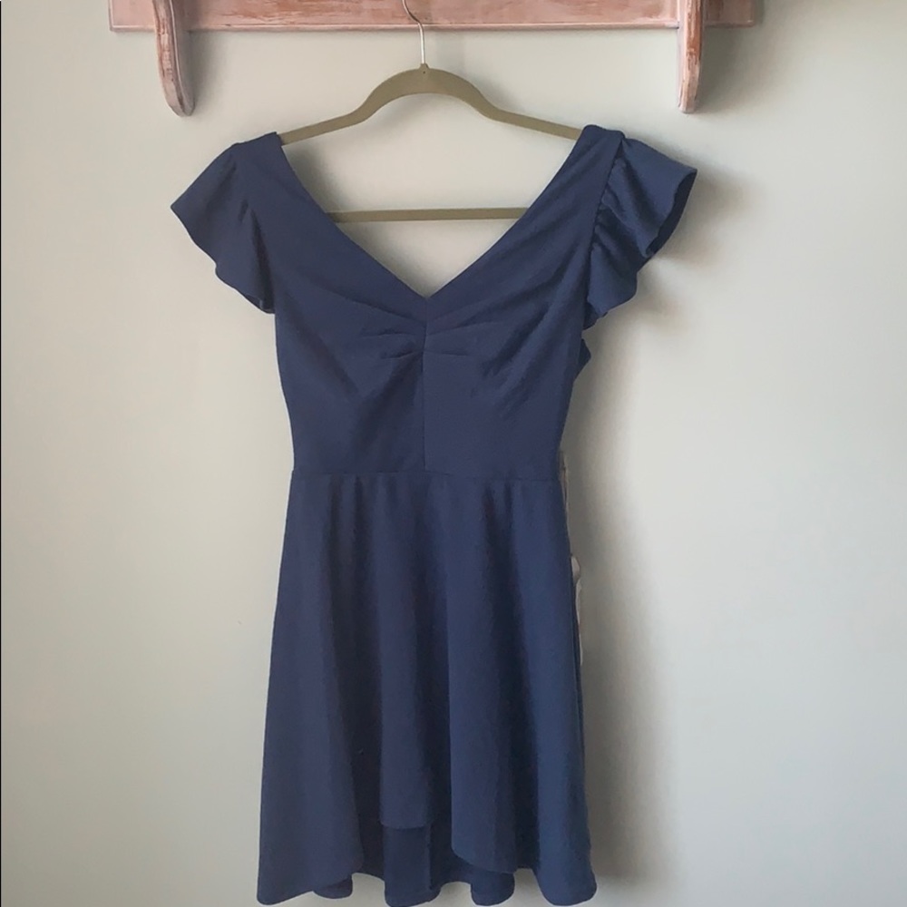 Blue Fit and Flair Dress